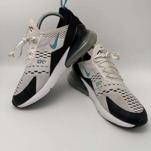 Nike Air Max 270 Shoes White Black Teal Cactus 943345-101 Youth Sz 6Y Womens 7.5 - Picture 6 of 9